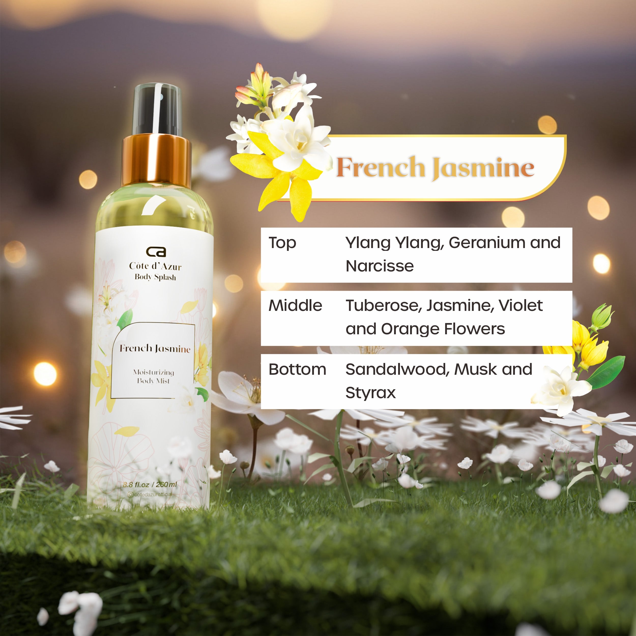 Côte d'Azur - French Jasmine Body Mist With Niacinamide 260ml